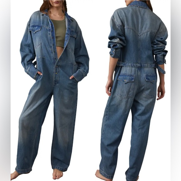 We the Free Townes Denim Jumpsuit NWT Small